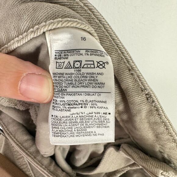 Old Navy | High Rise Curvy O.G. Straight Secret Smooth Pockets Beige Ankle Jeans - Picture 6 of 8